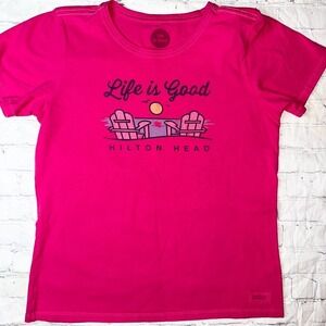 NWOT Women’s Medium life Is good Hilton Head Graphic SS TShirt